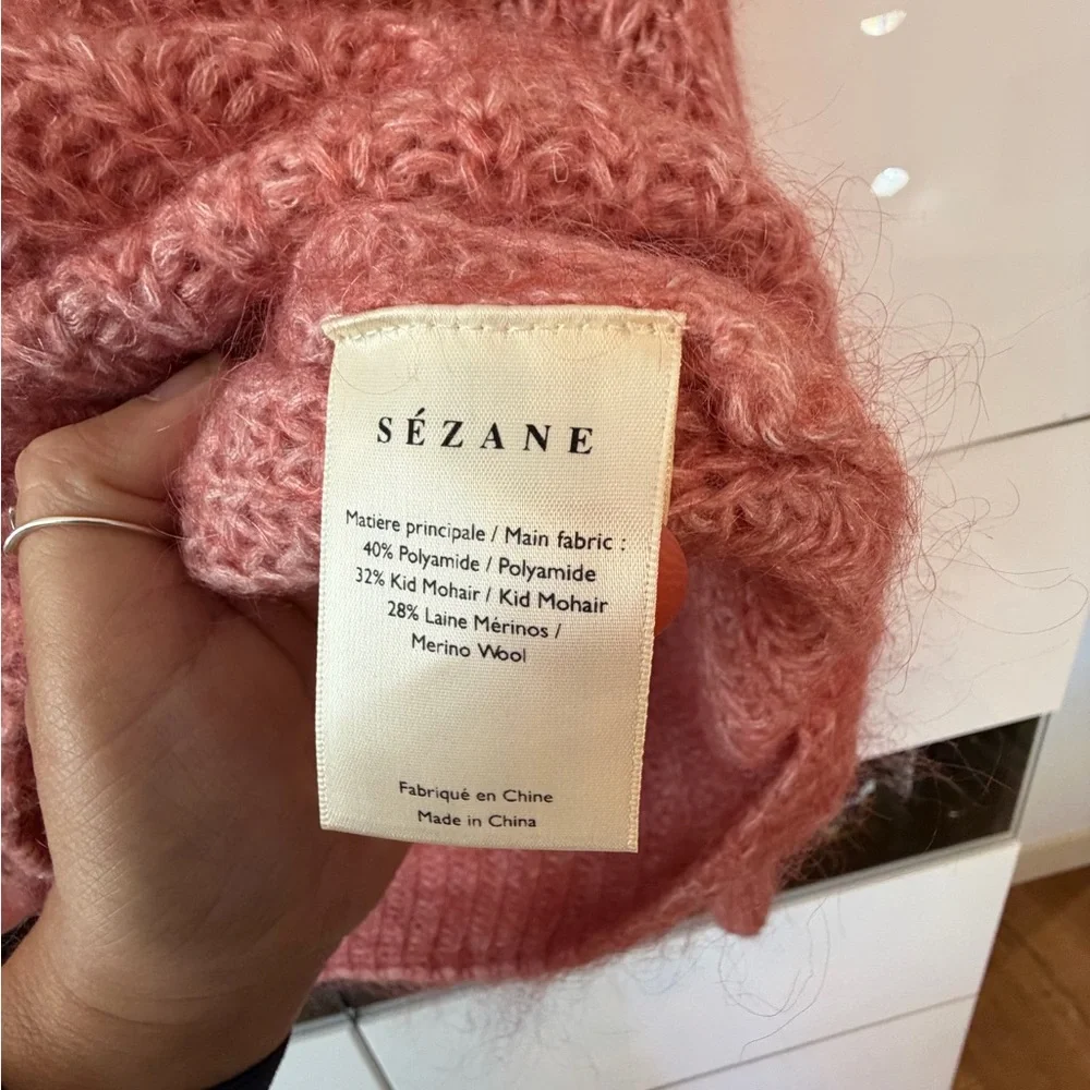 Sézane Basile Cardigan in light pink - Picture 4 of 8